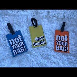 Brand new ‘NOT YOUR BAG’ & ‘DON’T TOUCH’ personalized rubber luggage tags.